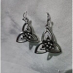 Silver Tone Celtic Knot Earrings